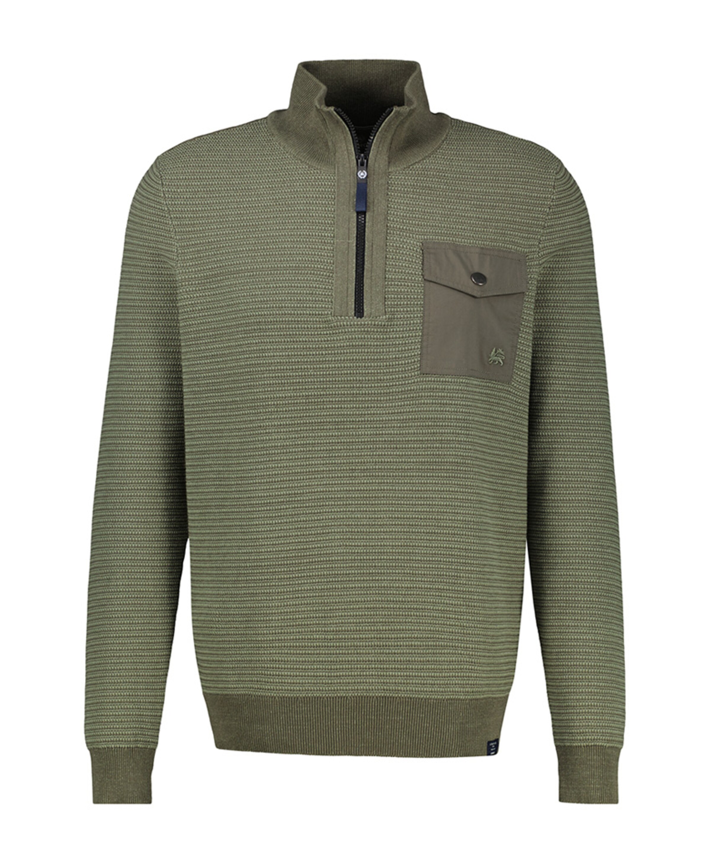 Heren trui met rits groen