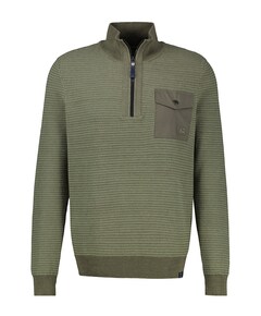 Heren trui met rits groen