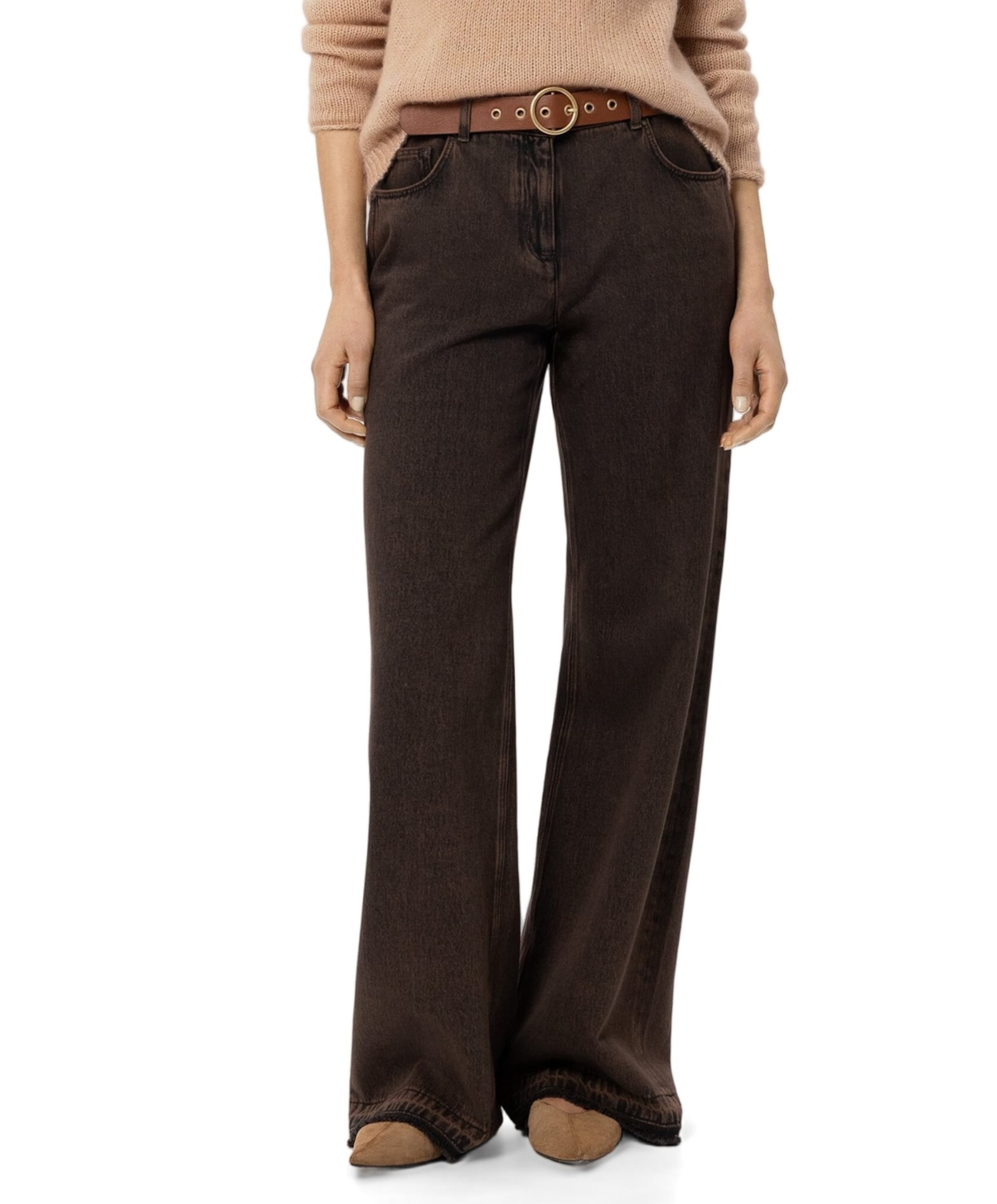 dames jeans bruin