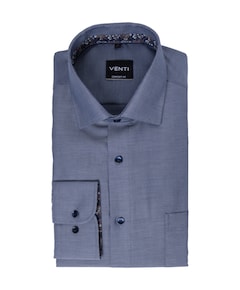 Heren overhemd lange mouw blauw