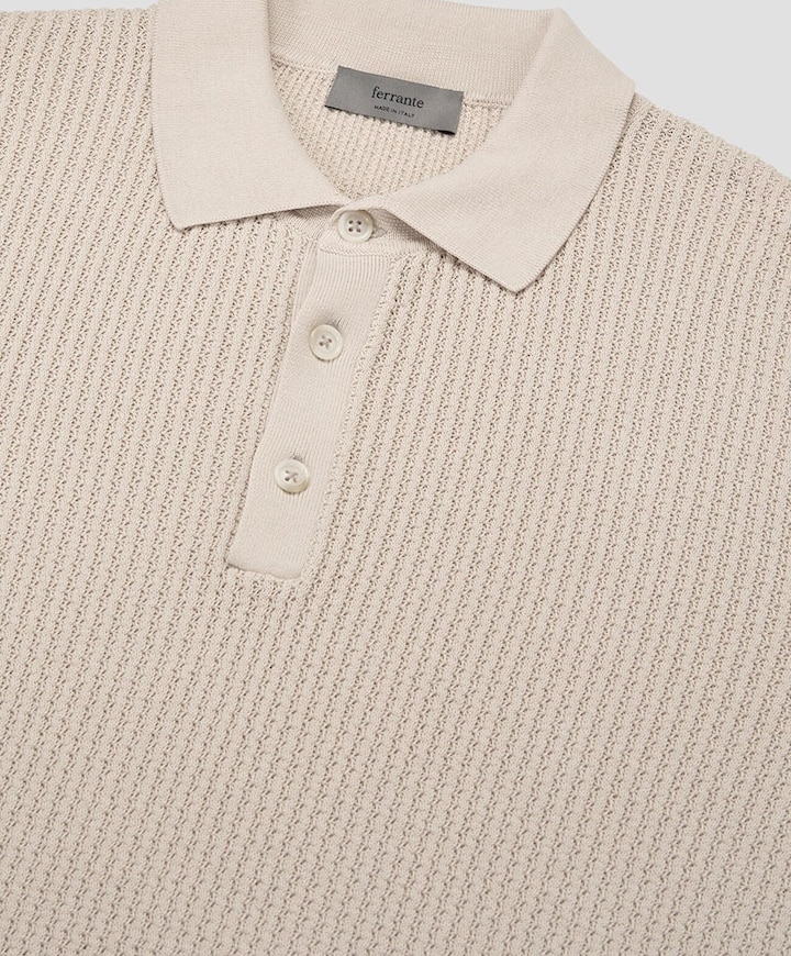 Heren polo beige