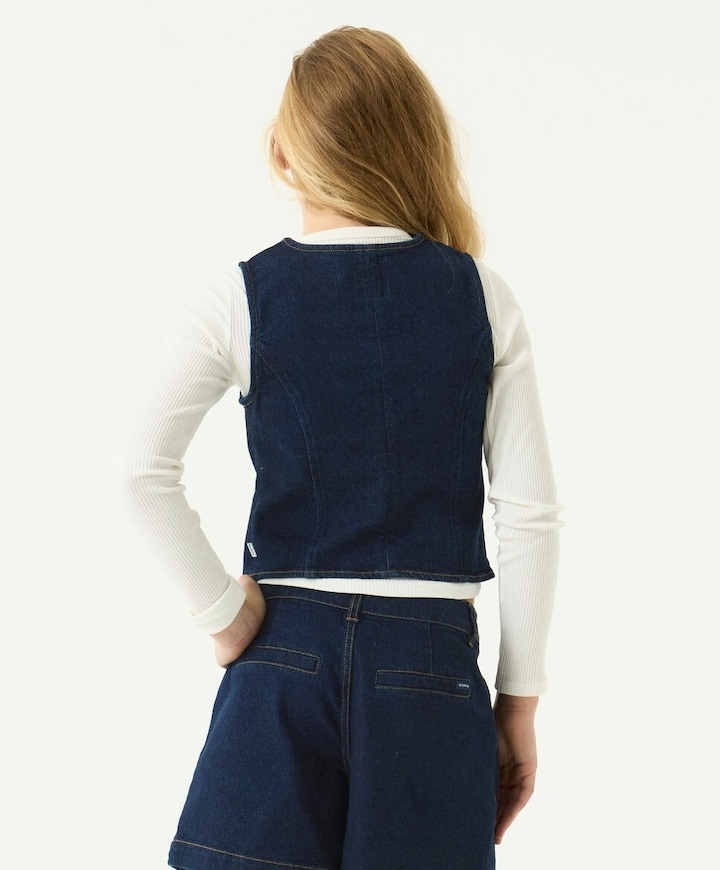 Meisjes gilet blauw