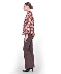 Flair lurex dames jeans bruin