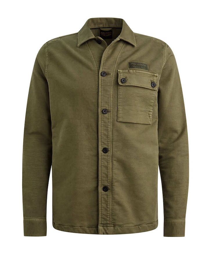 Heren overhemd lange mouw groen