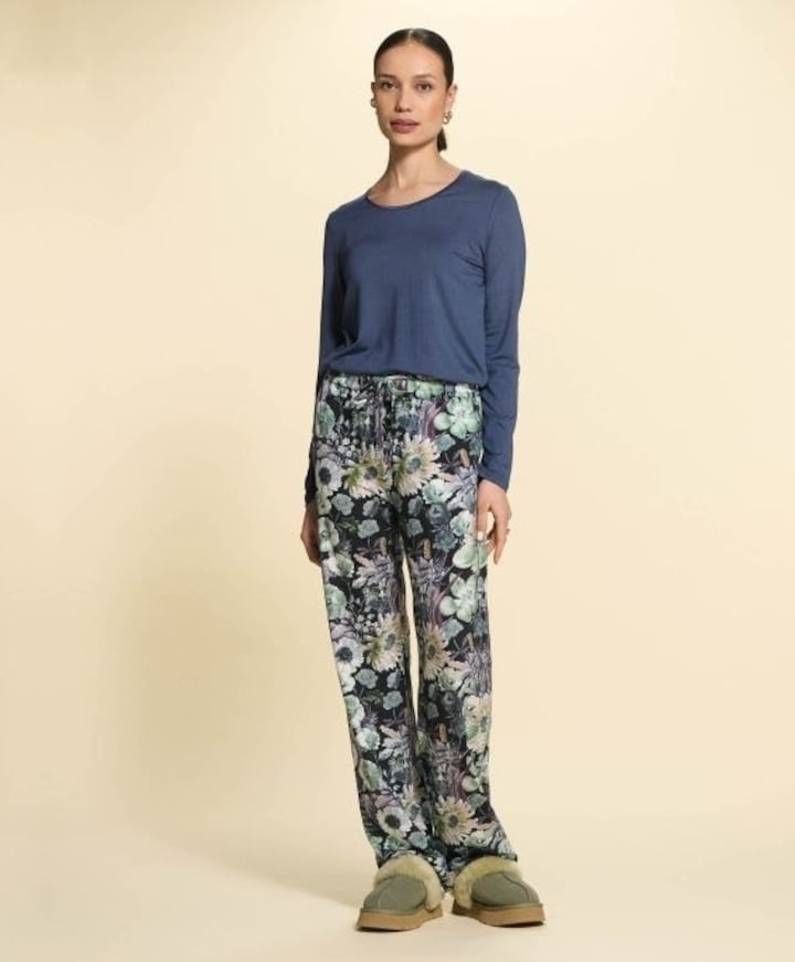 Dames pyjamatop blauw