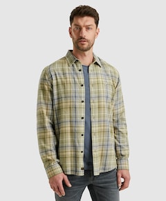 Heren overhemd lange mouw groen