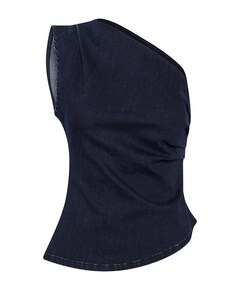 Top denim blauw