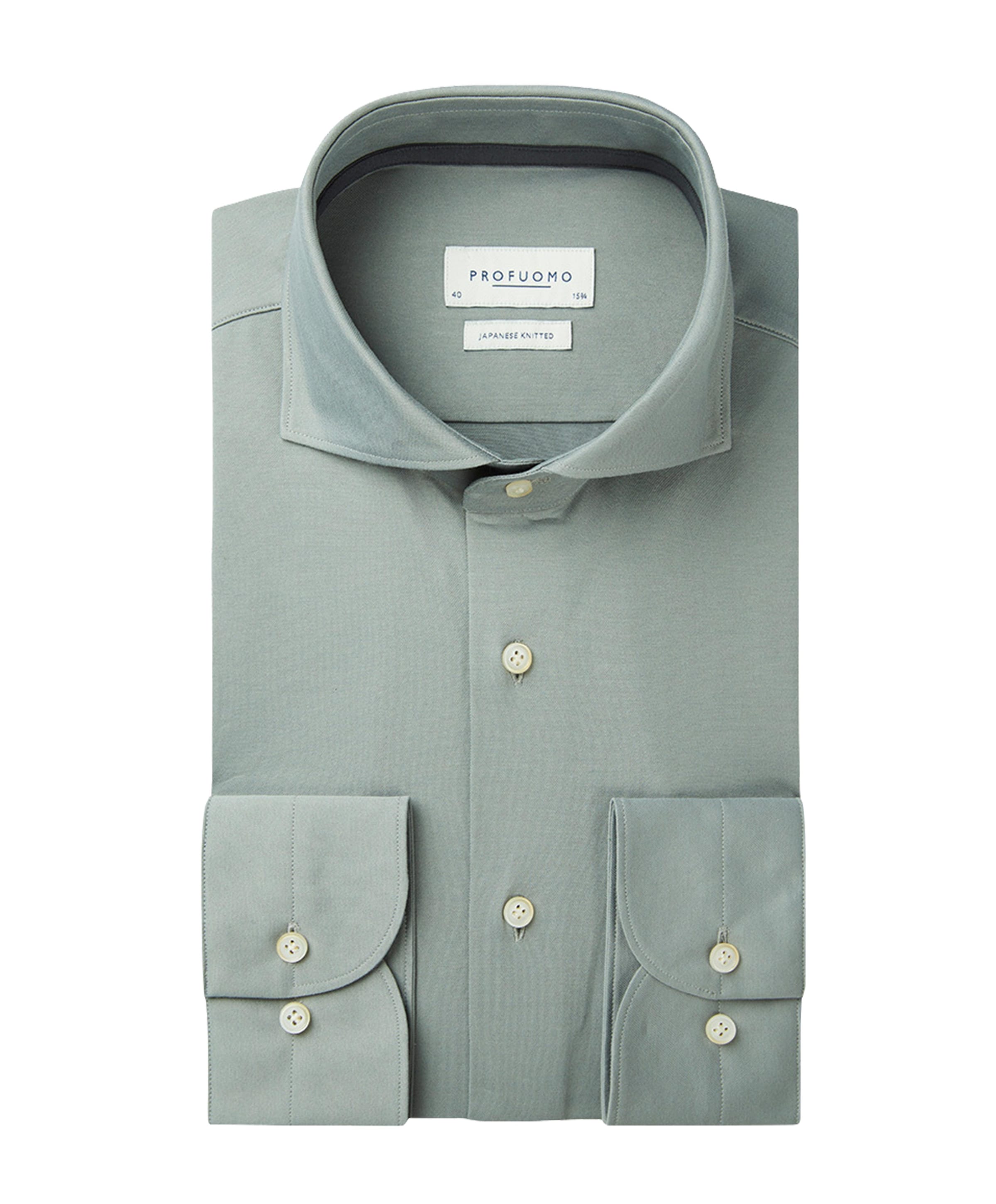 Heren overhemd lange mouw groen