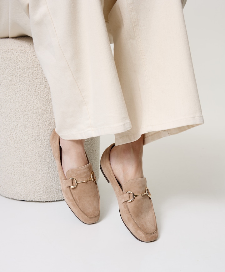 dames loafers beige