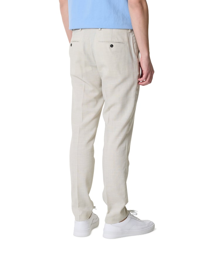 SLHSLIM-OASIS LINEN TRS B NOOS heren pantalon beige
