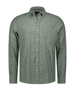 Heren overhemd lange mouw groen