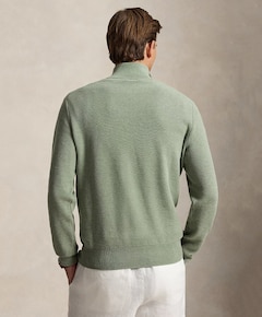 Heren trui met rits groen