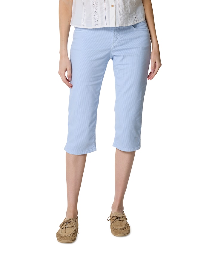 5-Pocket Slim dames capri broek blauw