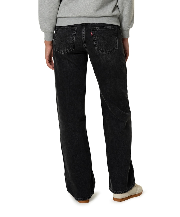 Low loose dames jeans zwart