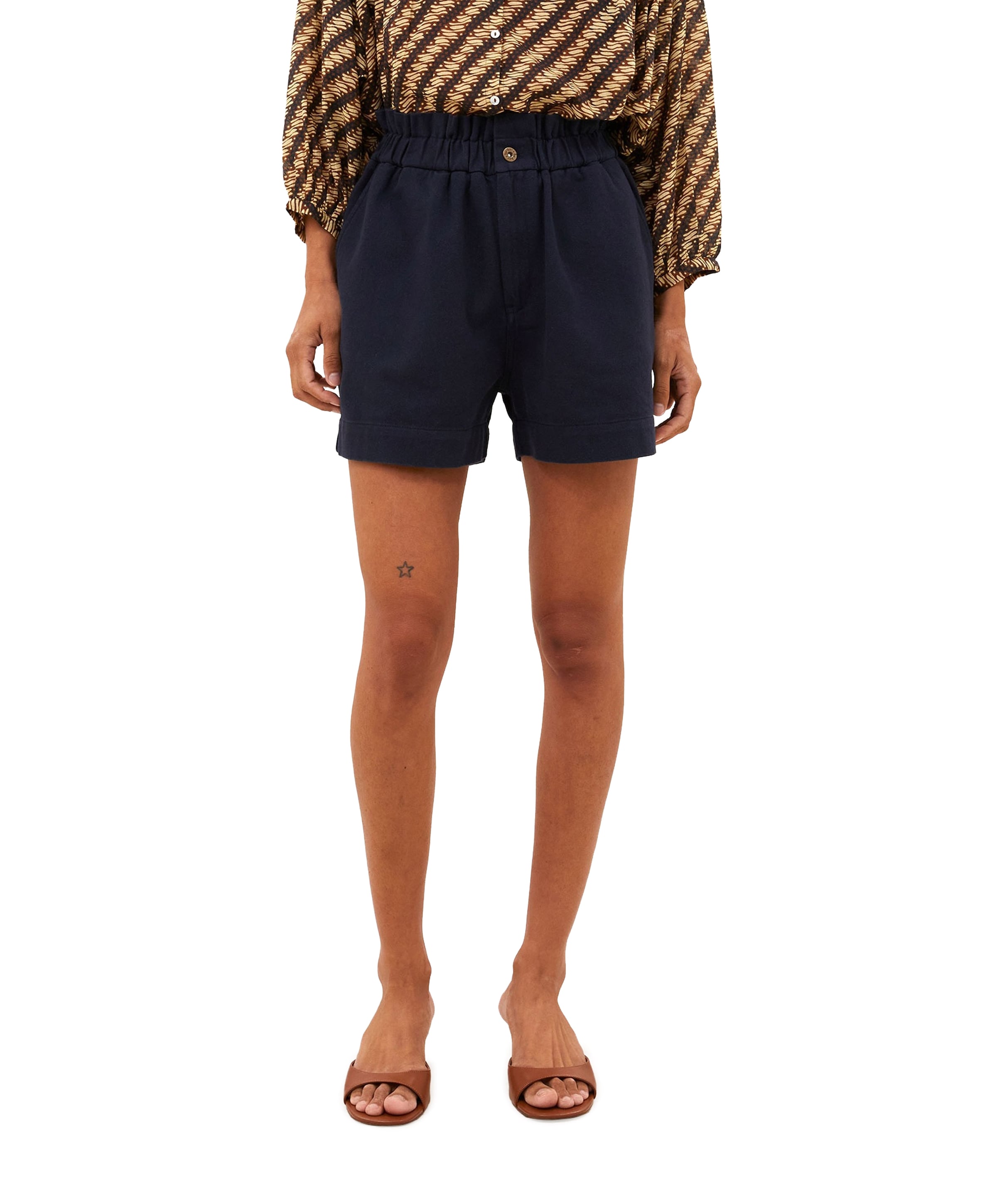 leon twill short dames korte broek blauw