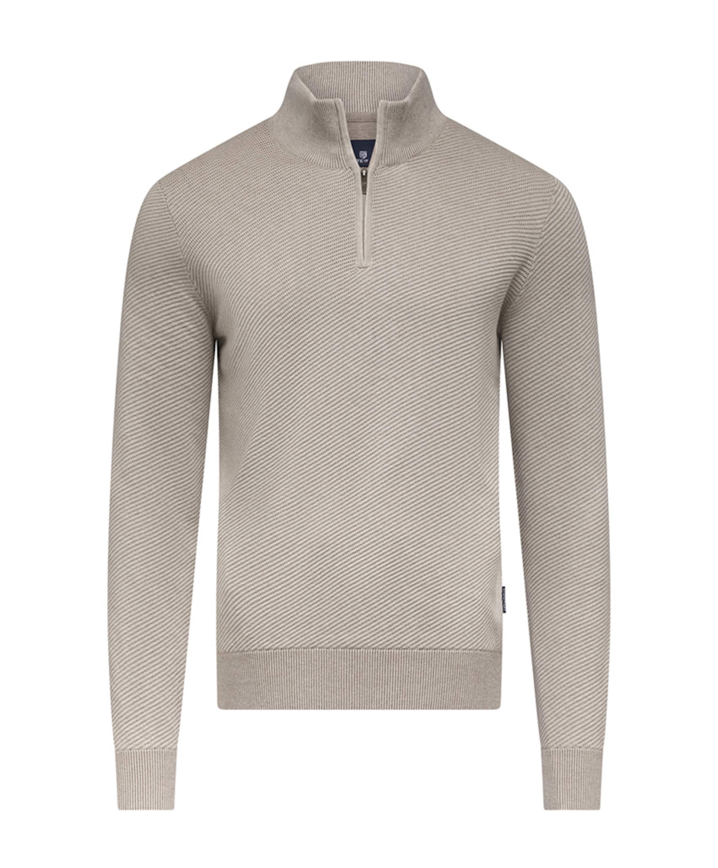 Heren trui met rits beige