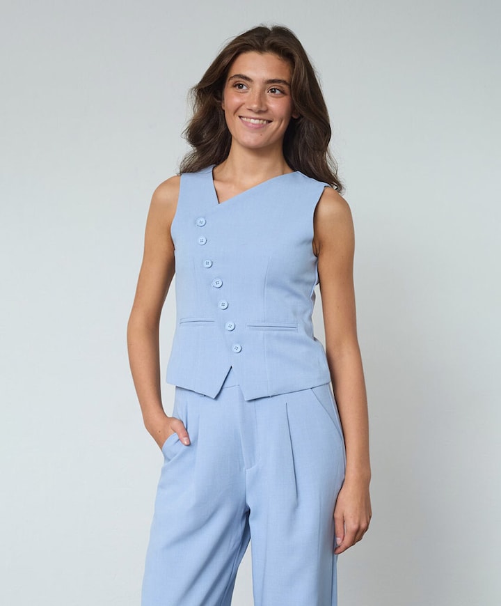 Dames gilet blauw