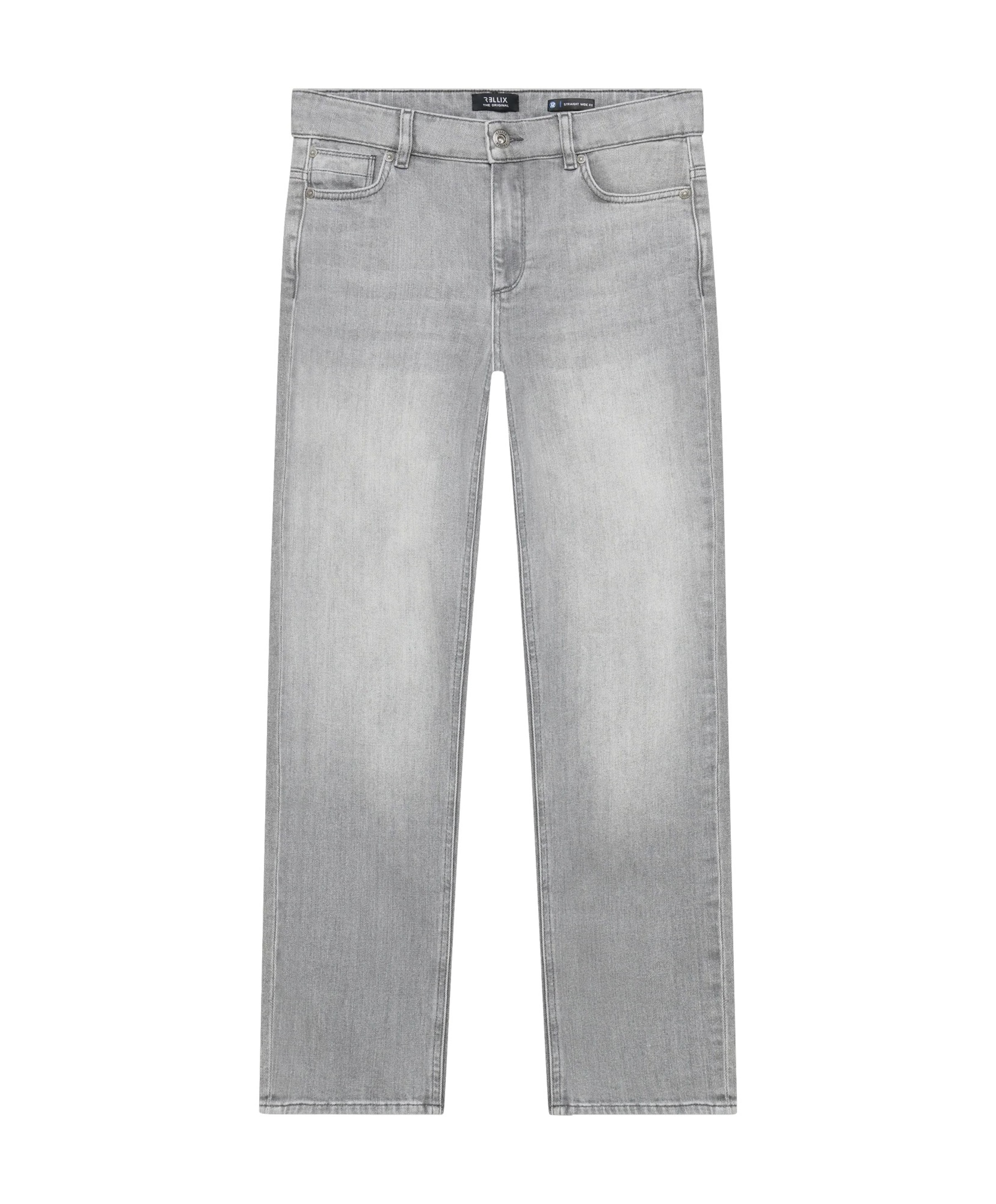 Straight Wide Fit jongens jeans grijs