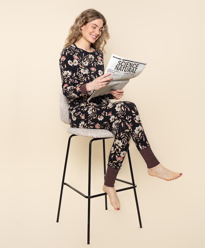 Dames pyjamabroek zwart