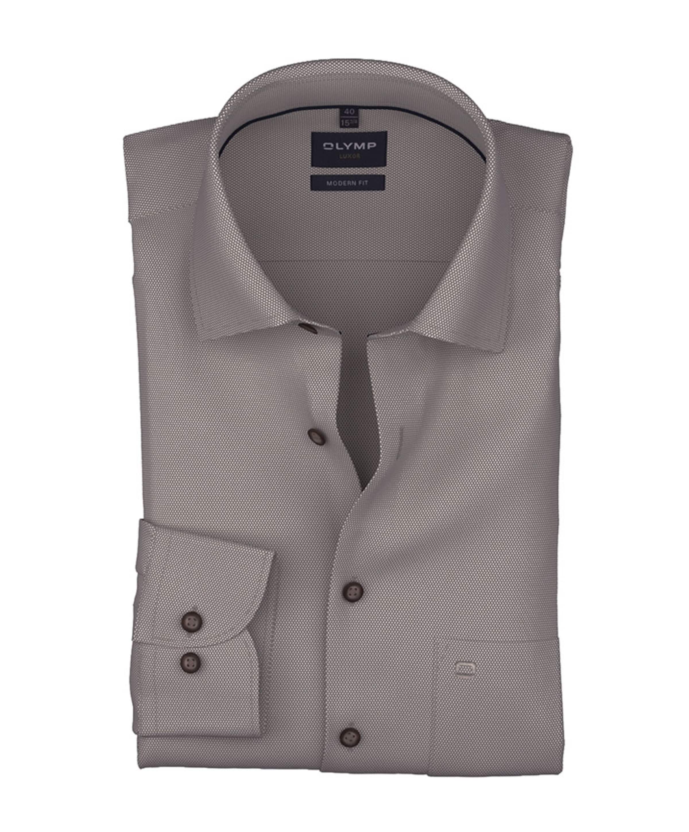 Heren overhemd lange mouw bruin