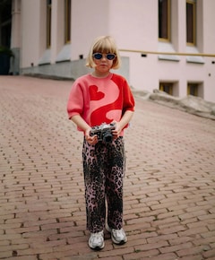 Leopard meisjes broek beige