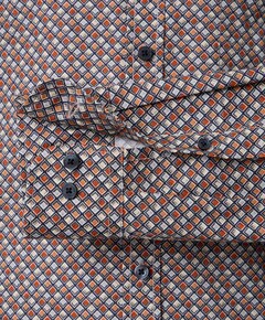 Heren overhemd lange mouw oranje