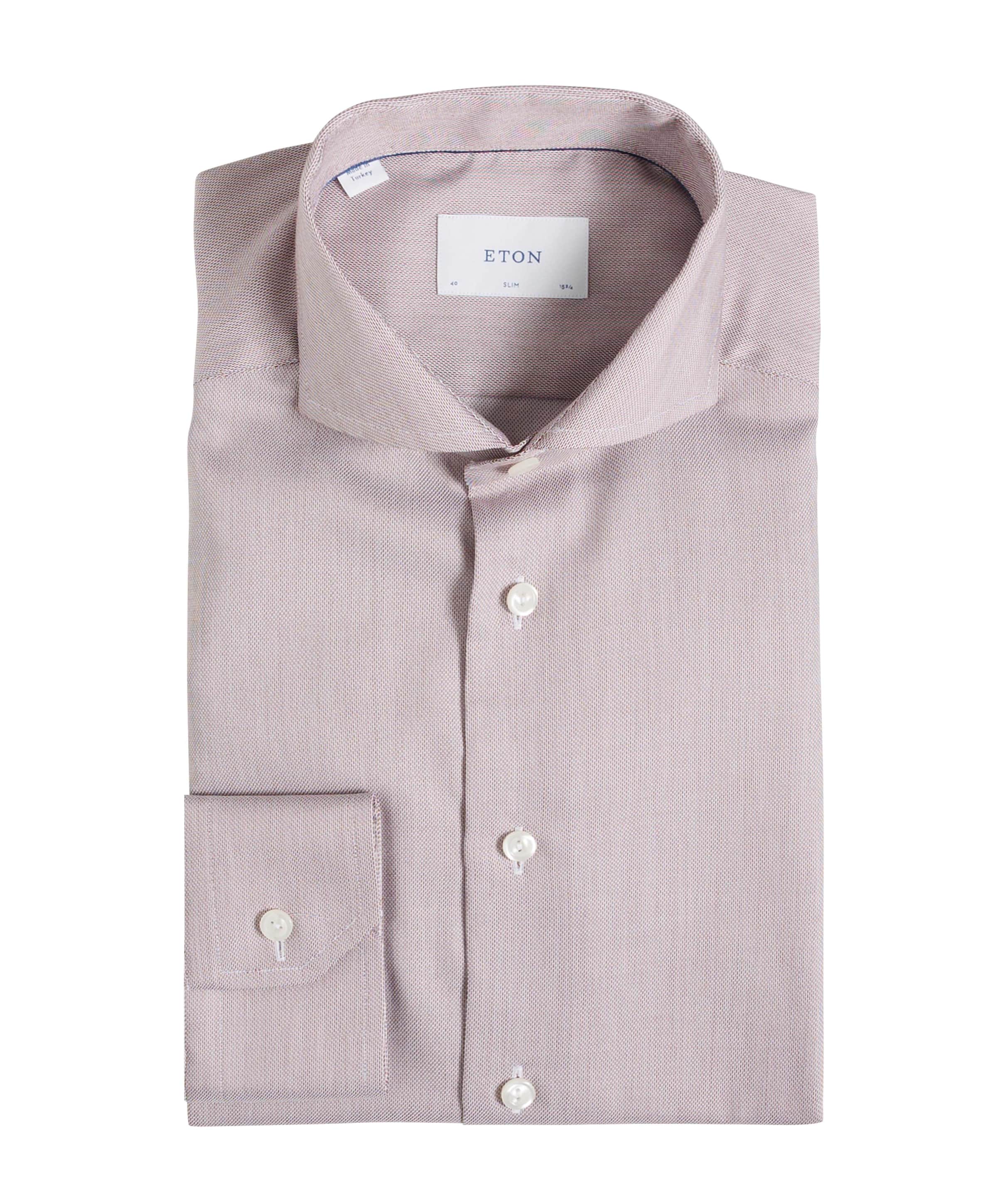 Heren overhemd lange mouw bruin