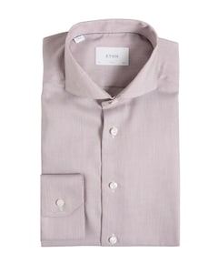 Heren overhemd lange mouw bruin