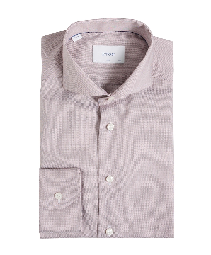 Heren overhemd lange mouw bruin