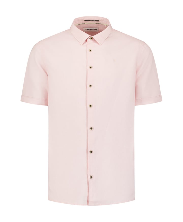 Heren overhemd korte mouw roze