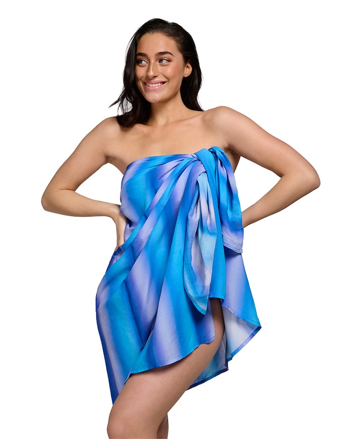 Dames pareo blauw