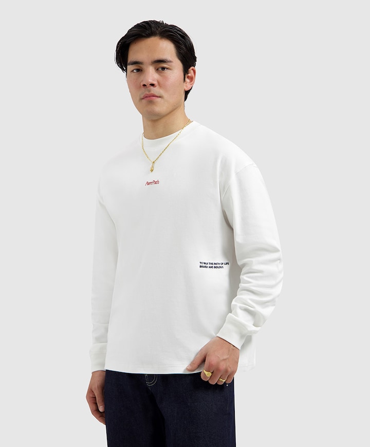 Heren longsleeve ecru