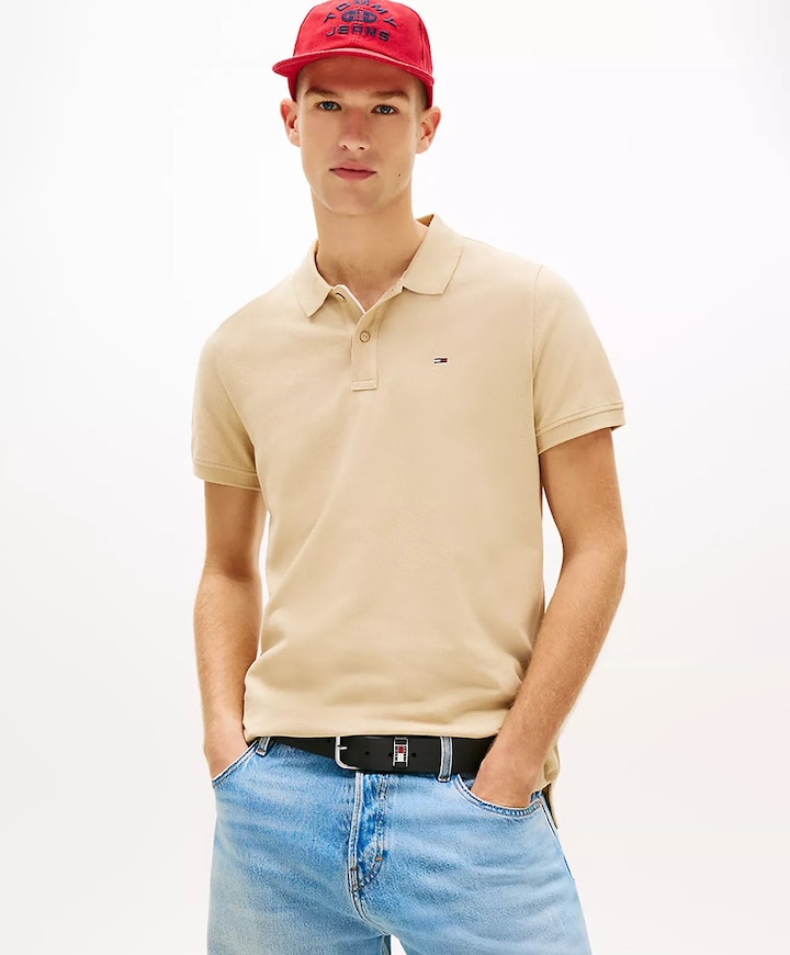 Heren polo beige