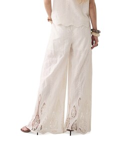 Crinkle embro dames broek ecru