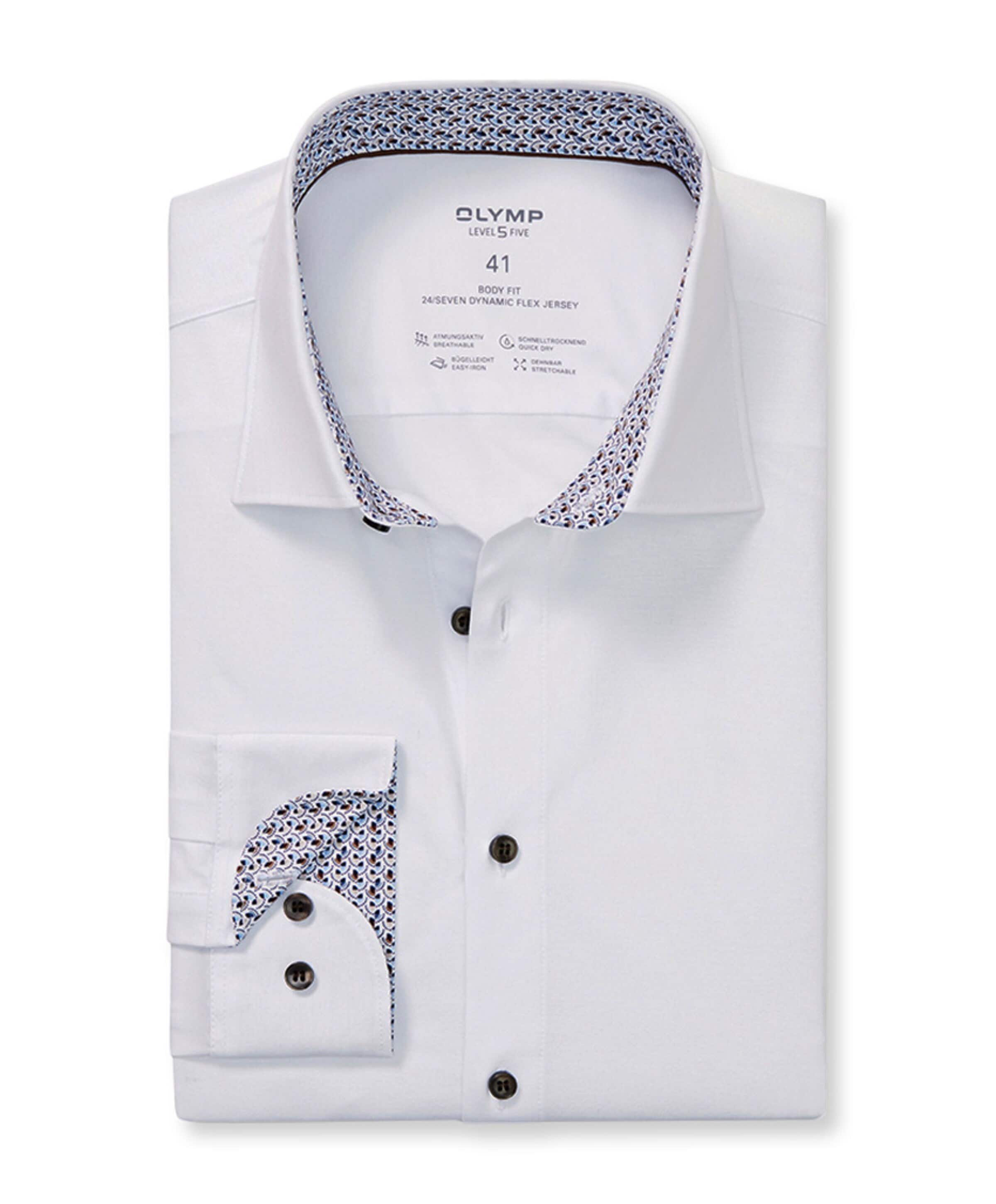 Heren overhemd lange mouw wit