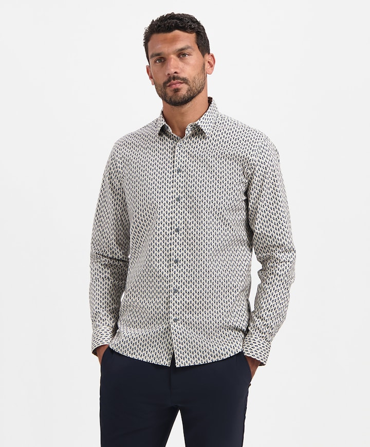 Heren overhemd lange mouw wit