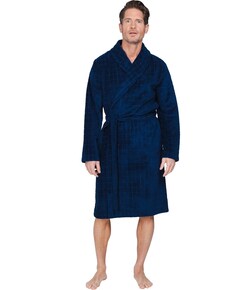 Heren ochtendjas blauw