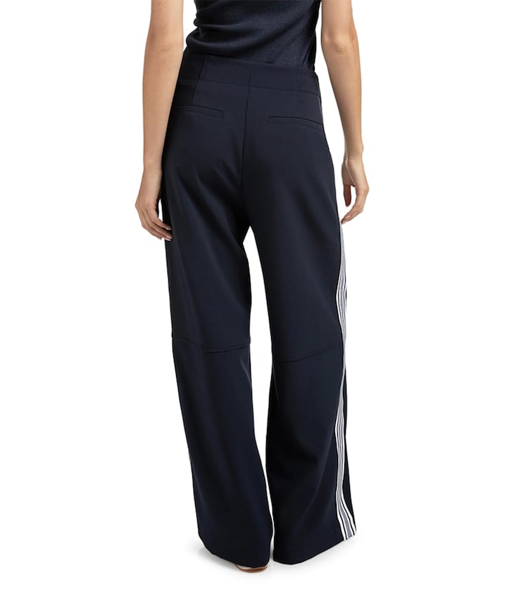 High waist wide leg broek blauw