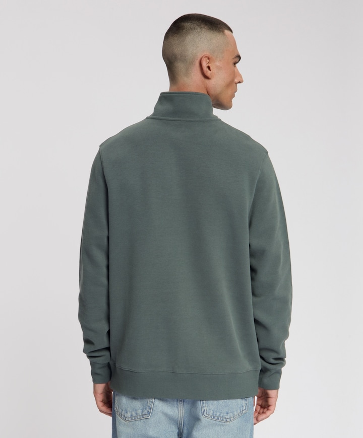 Heren trui met rits groen