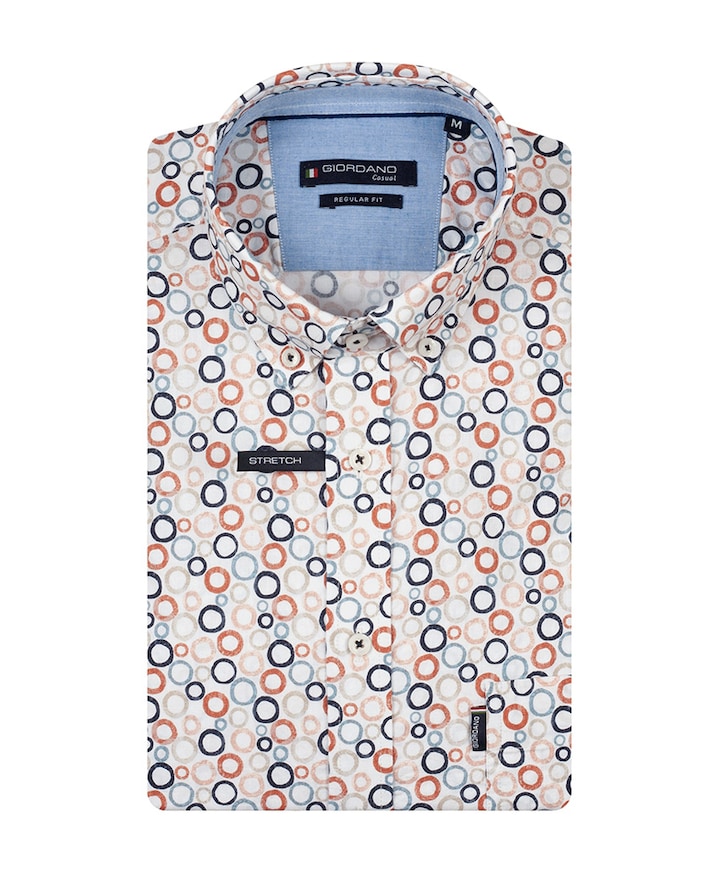 Heren overhemd korte mouw rood