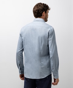 Heren overhemd lange mouw blauw