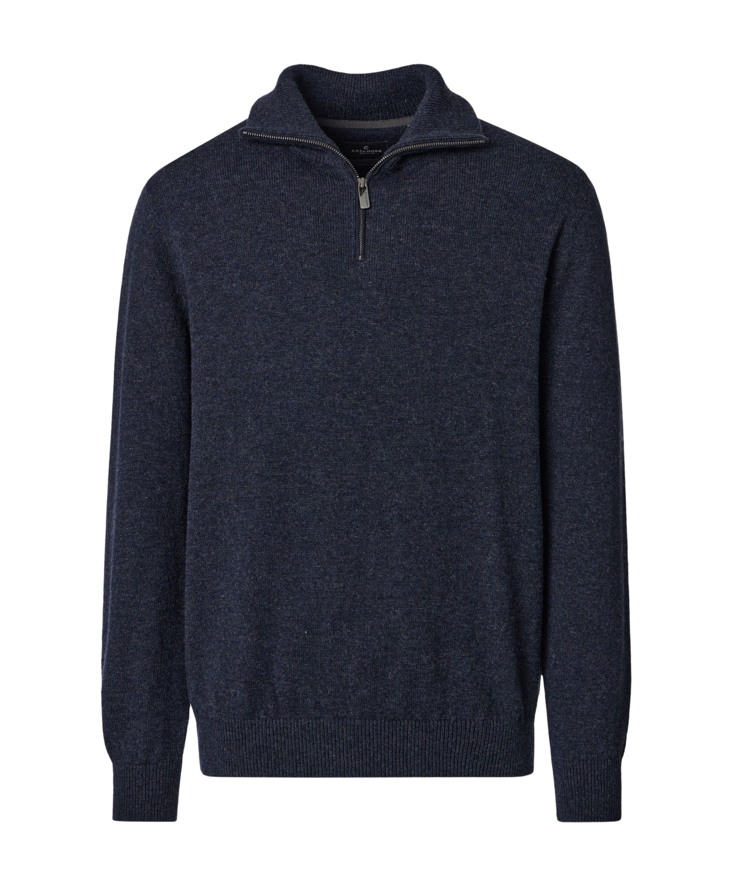 Heren trui met rits blauw