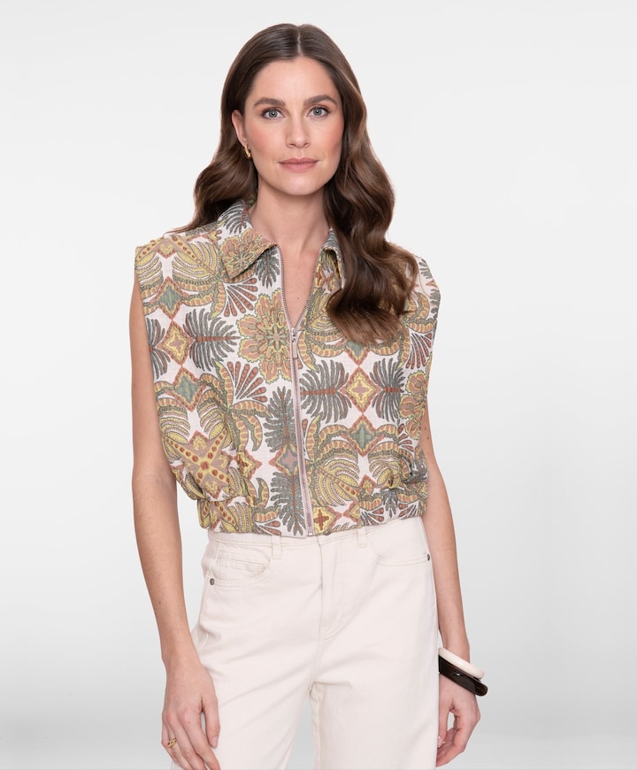 Dames gilet beige