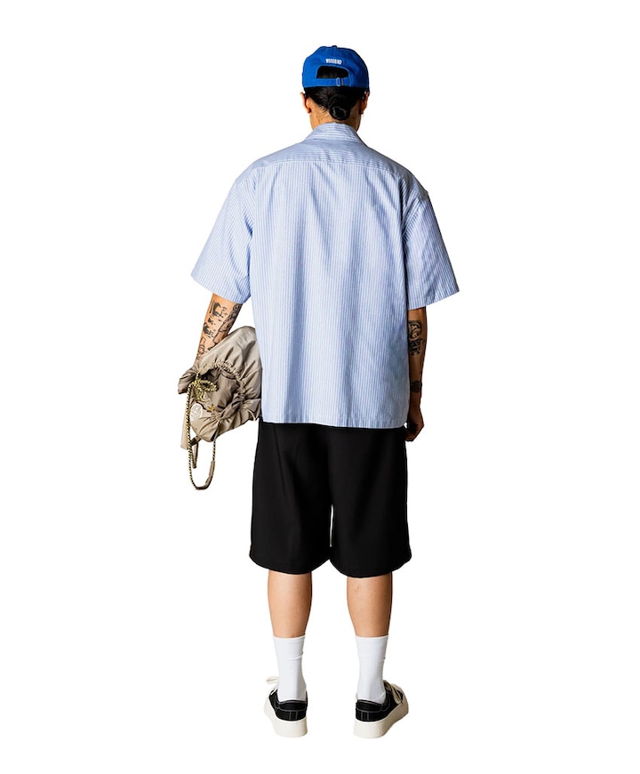 Heren overhemd korte mouw blauw