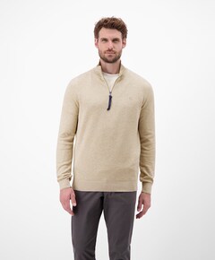 Heren trui met rits beige