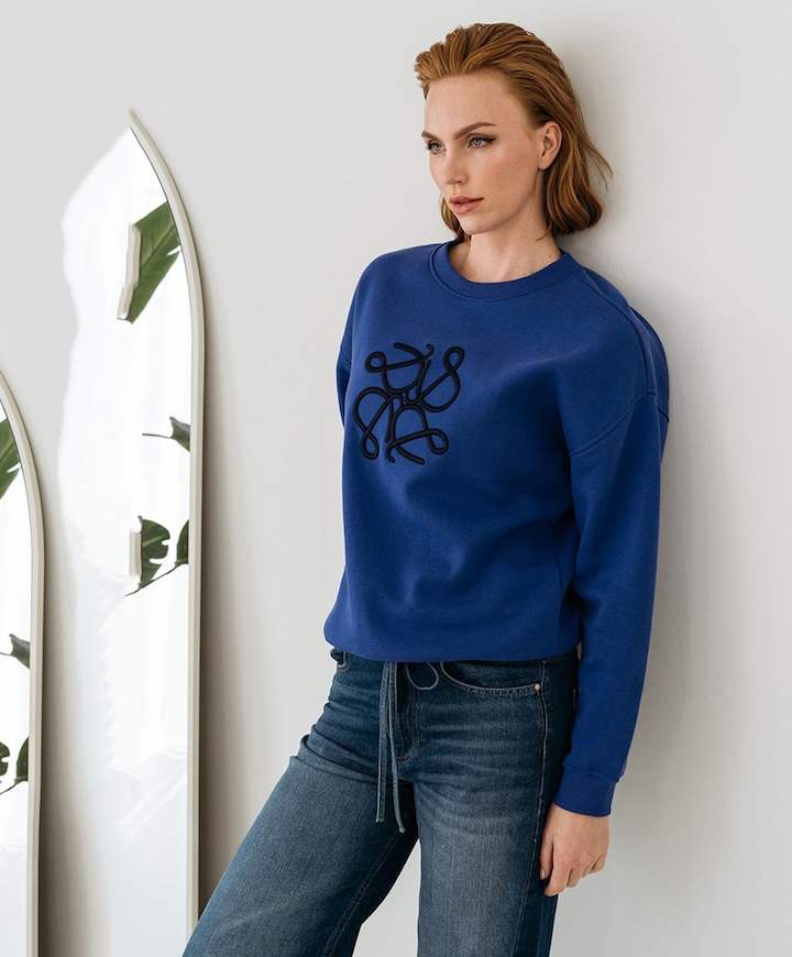 Dames sweater blauw