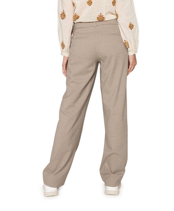 DENA 438 DARK SAND MELANGE dames broek beige