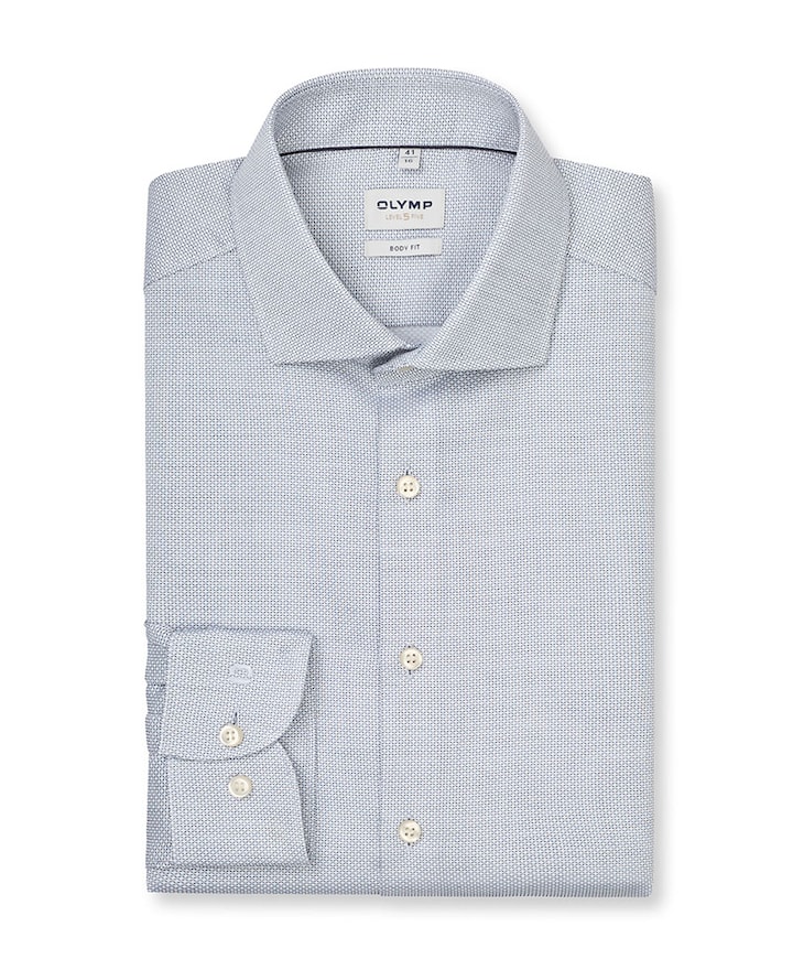 Heren overhemd lange mouw blauw