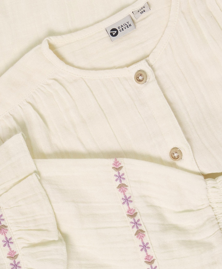 Meisjes blouse lange mouw ecru
