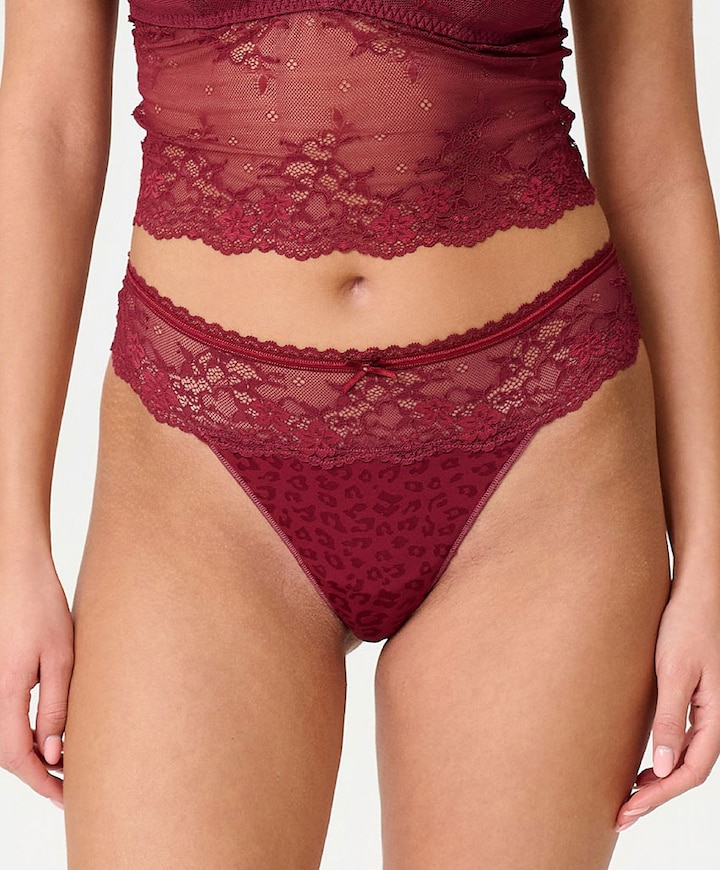Dames string bordeaux